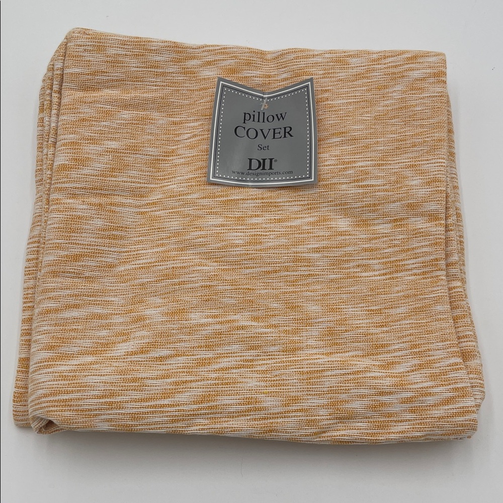 DII Pillow Cover Set in Mustard Marled Yellow